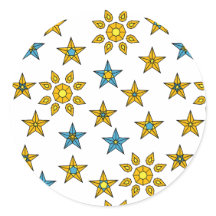 銀河系オレンジと青の太陽と星の宝石のパターン