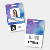 銀河系カスタムの従業員の写真パーソナライズされた名 バッジ (表裏)