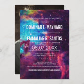 銀河系カップル赤ちゃんシャワー写真招待状 招待状 (正面/裏面)