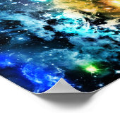 銀河系カラフル宇宙星団イラストレーション ポスター (角)