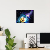 銀河系カラフル宇宙星団イラストレーション ポスター (ホームオフィス)