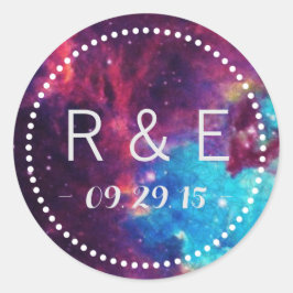 銀河系カラフル結婚式の引き出物シール ラウンドシール
