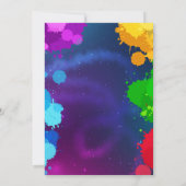 銀河系カラフル絵を描誕生日招待状 招待状 (裏面)