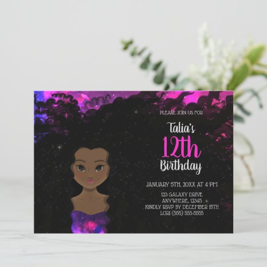 銀河系ガール誕生日招待状 |魔法シェード4 招待状 (スタンド正面)