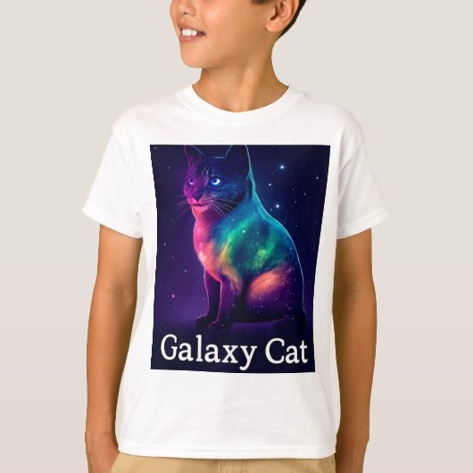 銀河系キャットオーロラ宇宙エステティックティー Tシャツ (正面)
