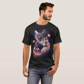 銀河系キャットドーナツ-宇宙キャッツライディングドーナツ Tシャツ (正面フル)