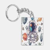 銀河系キーチェーン宇宙飛行士の惑星デザイン 子供へ キーホルダー (正面左)