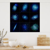 銀河系ギャラリー – 9つの壮観な銀河系 ポスター (キッチン)