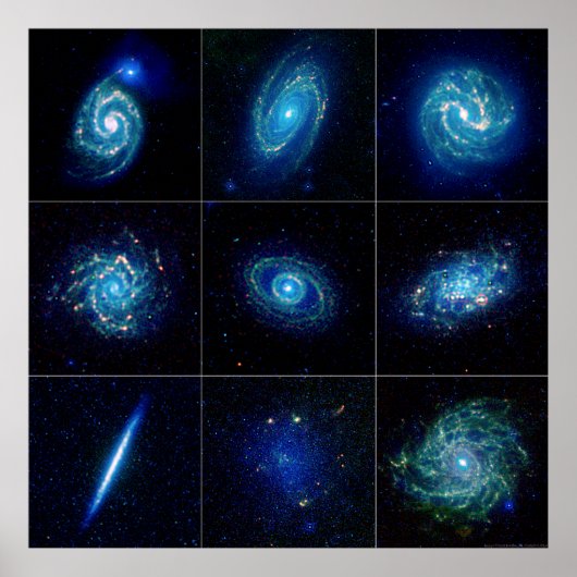銀河系ギャラリー – 9つの壮観な銀河系 ポスター (正面)