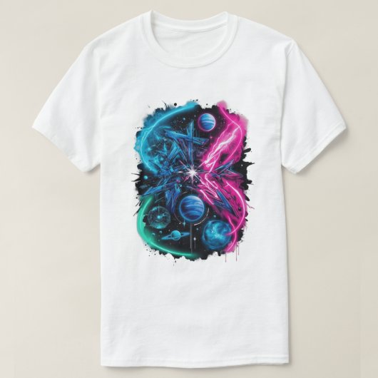 銀河系グラフィティ – 通りアート Tシャツ (デザイン正面)