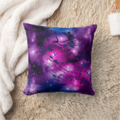 銀河系グロー | Cosmic Blue Purple and Pink Marble クッション (ブランケット)
