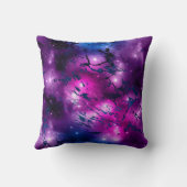 銀河系グロー | Cosmic Blue Purple and Pink Marble クッション (裏面)