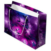 銀河系グロー | Cosmic Blue Purple and Pink Marble ラージペーパーバッグ (正面アングル)
