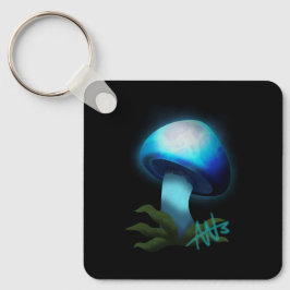 銀河系シイタケ白熱［赤熱］光を放つライトブルーマッシュルームメタル キーホルダー