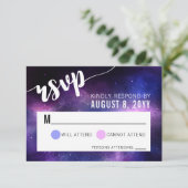 銀河系シテラルスターズ結婚式招待状RSVP 出欠カード (スタンド正面)