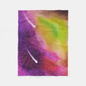 銀河系シーンカラフル射撃、 発砲スターズ星雲宇宙 フリースブランケット (正面)