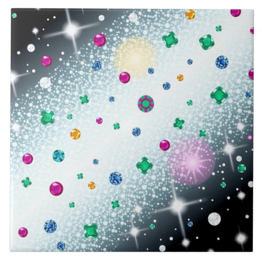 銀河系ジェムシャワー装飾セラミックタイル タイル (正面)