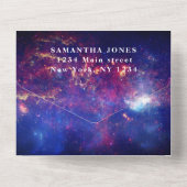 銀河系スウィート16かわいらしスターズ星空 オールインワン招待状 (裏面)