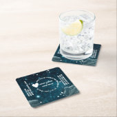 銀河系スカイ結婚式招待状オン紙コースター スクエアペーパーコースター (インサイチュ)