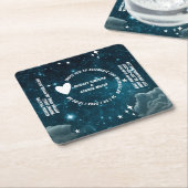 銀河系スカイ結婚式招待状オン紙コースター スクエアペーパーコースター (アングル)