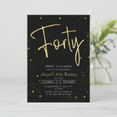 銀河系スクリプトブラックと金ゴールド40th誕生日パーティー 招待状 (スタンド正面)
