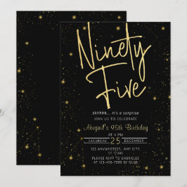 銀河系スクリプトブラックと金ゴールド95th誕生日パーティー 招待状