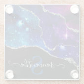 銀河系スタリースカイ&シルバーグリッターアゲート ガラスコースター (裏面)