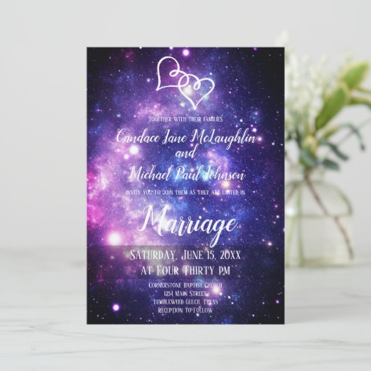 銀河系スタリーナイト宇宙ダブルハート結婚ズ 招待状 (スタンド正面)
