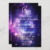 銀河系スタリーナイト宇宙ダブルハート結婚ズ 招待状 (正面/裏面)