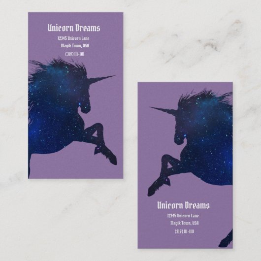 銀河系スターかわいらしズユニコーン 名刺 (正面/裏面)