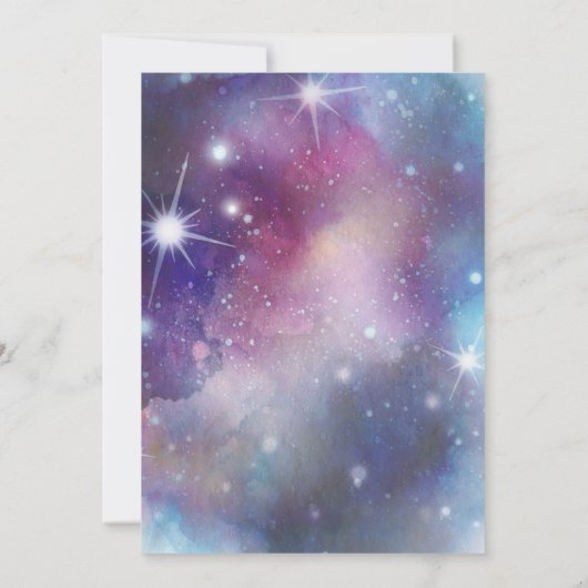 銀河系スターと宇宙結婚式招待状 招待状 (裏面)