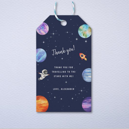 銀河系スターズアウタースペース誕生日サンキュービッグ ギフトタグ