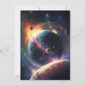 銀河系スターズムーンプラデッツ宇宙ベビーシャワー 招待状 (裏面)