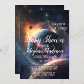 銀河系スターズムーンプラデッツ宇宙ベビーシャワー 招待状 (正面/裏面)