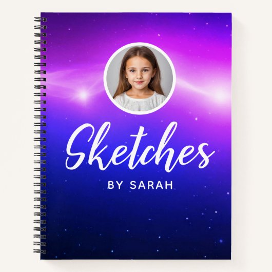銀河系スターパーソナライズされたズネームSketchbookノートブック ノートブック (正面)
