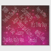 銀河系スターパーソナライズされた誕生日宇宙 ラッピングペーパー (フラット)