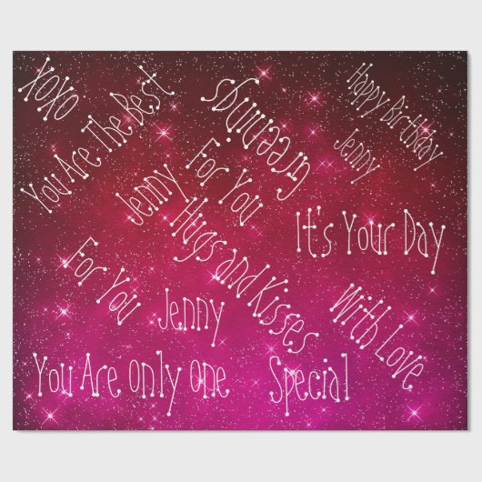 銀河系スターパーソナライズされた誕生日宇宙 ラッピングペーパー (フラット)