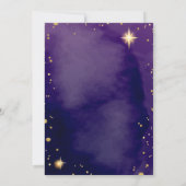 銀河系スターリーナイトスカイブルーパープル金ゴールド結婚ズ 招待状 (裏面)