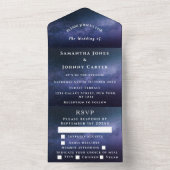 銀河系スターリーナイトスカイユニバース結婚ズ星雲 オールインワン招待状 (内側)