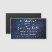 銀河系スターリーナイトネイビーブルー結婚ズ磁石 (正面/裏面)