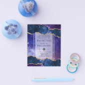 銀河系スターリーナイトバー（ユダヤ教の）バル・ミツバー招待状ネイビー チラシ (シングル)