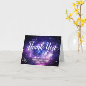 銀河系スターリーナイト結婚宇宙のサンキューカード カード (黄色い花)