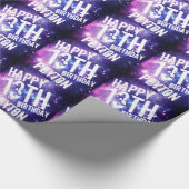 銀河系スター宇宙パーソナライズされたバースデーパーティー ラッピングペーパー (角)