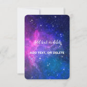 銀河系スター招待状結婚の誕生日 招待状 (裏面)