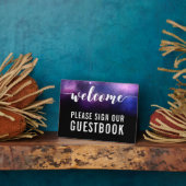 銀河系スター結婚ズウェルカムゲストブックサイン フォトプラーク (側面)