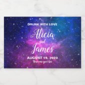 銀河系スター結婚式の引き出物 スパークリングワインラベル (シングルラベル)