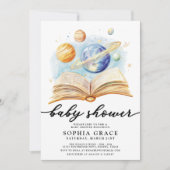 銀河系ストーリーブックベビーお洒落シャワー 招待状 (正面)