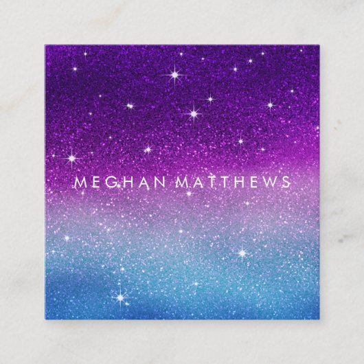 銀河系スパークル美しいスタイリストスクエアビジネスカー スクエア名刺 (正面)
