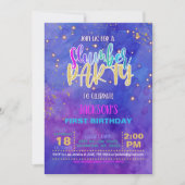 銀河系スランバーパーティー誕生日招待状 招待状 (正面)