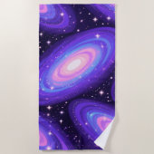 銀河系スワーズパターンドリーミー宇宙星雲デザイン ビーチタオル (正面)